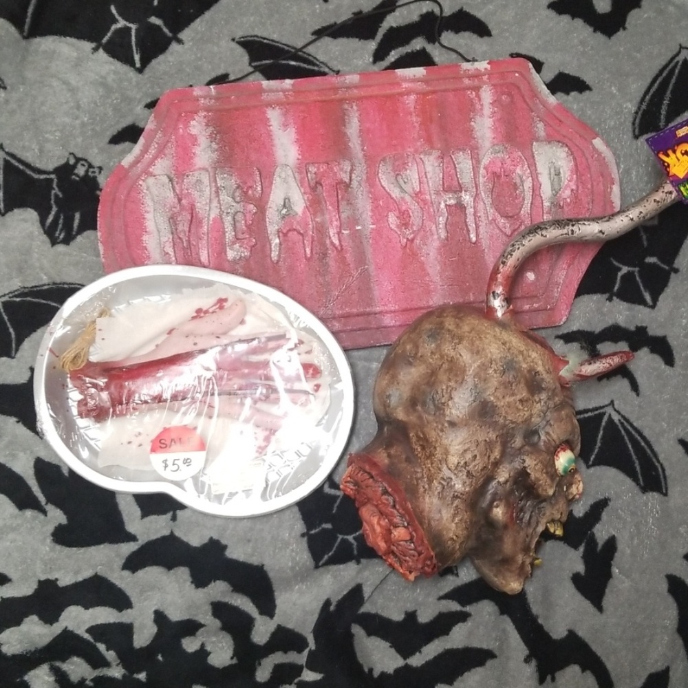 Halloween "Meat Shop" decor. Hand is free w/ $